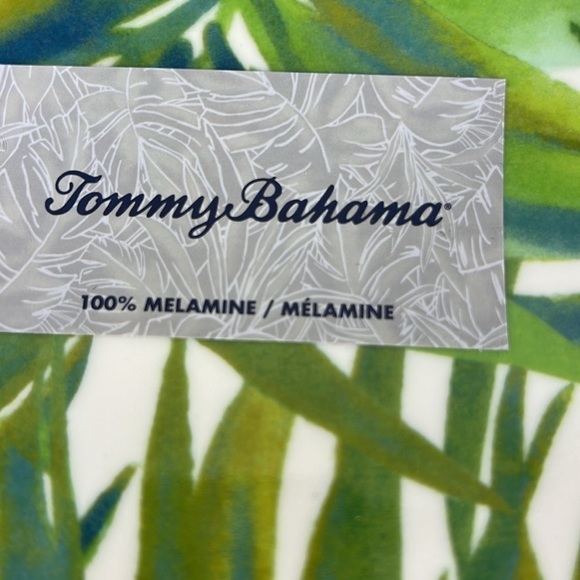 Tommy Bahama Melamine Platter Serving Tray Palm Leaves Green Tiki Tropical NEW - Picture 4 of 4
